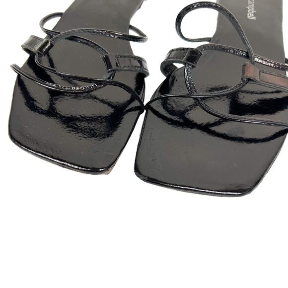 Jeffrey Campbell Black Patent Leather Square Toe Strappy Addison Sandals Size 6 - Picture 4 of 8